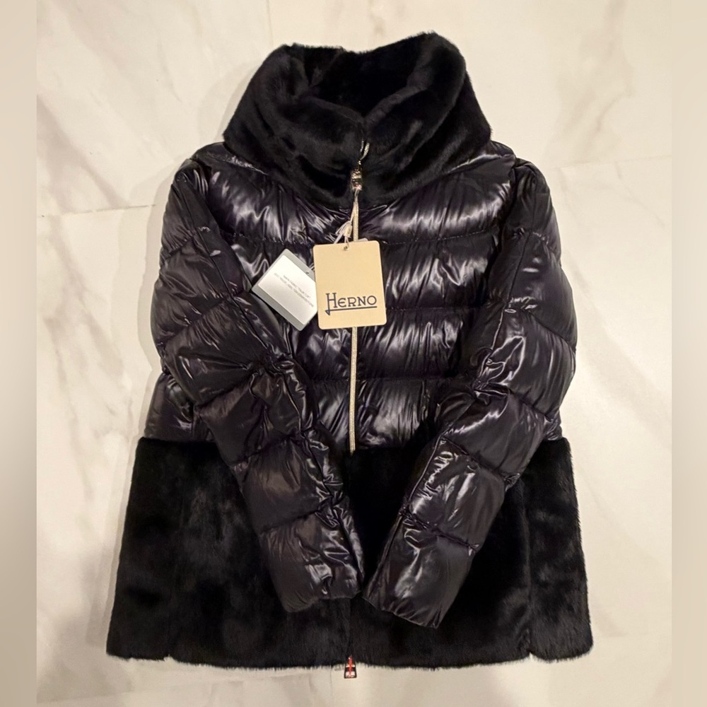 Herno Faux-Fur Down Puffer Jacket